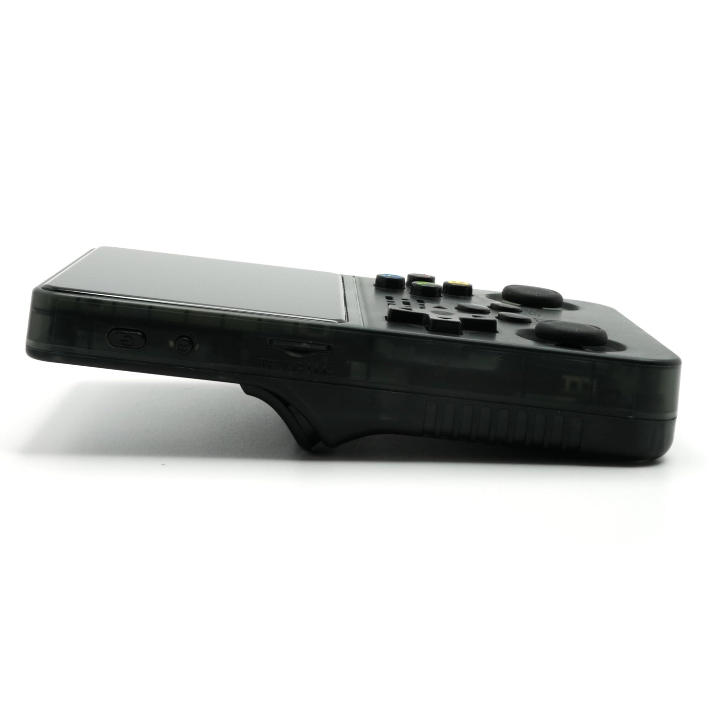 Retrotech R36S Handheld Video Game Console - 15000 Built-in Games, Black Transparent, Plastic Design