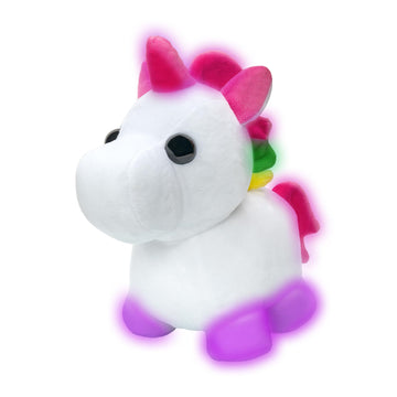 Adopt Me! Luminous Neon Unicorn Soft Toy - Soft And Cuddly - Three Lighting Modes - Directly Inspired By Game No. 1, Toys For Ch