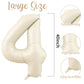 40 Inch Cream White Number 14 Balloon, Large 14 Balloon Numbers, Big Foil Helium 14 Birthday Balloons for 14th Birthday Party De