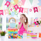 Waenerec Pink Happy Birthday Banner Sign Happy Birthday Bunting Banner Garland For Kids Girls Baby 1St Birthday Tea Party Decorations Bunting Flag Birthday Party Supplies