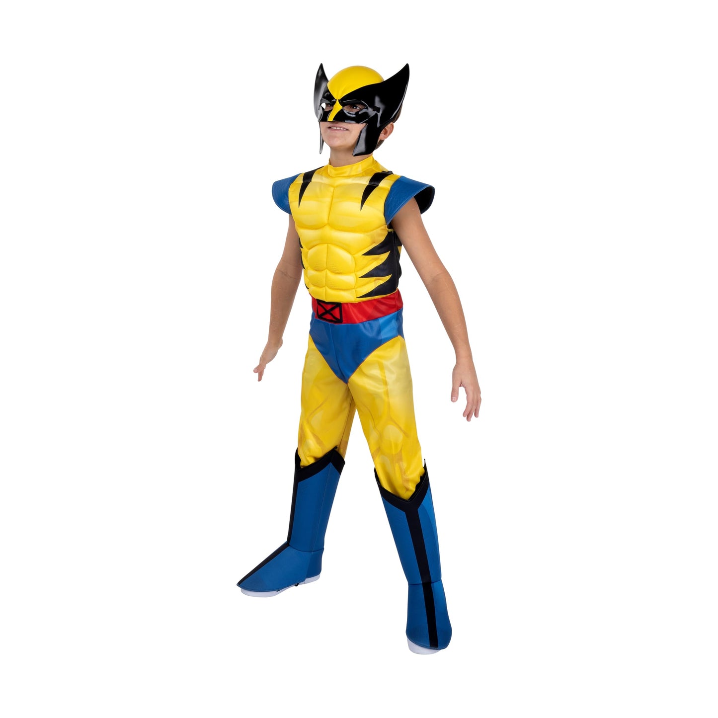 MARVEL Wolverine Official Youth Halloween Costume - enhanced Quality Padded Jumpsuit with Plastic Mask Large