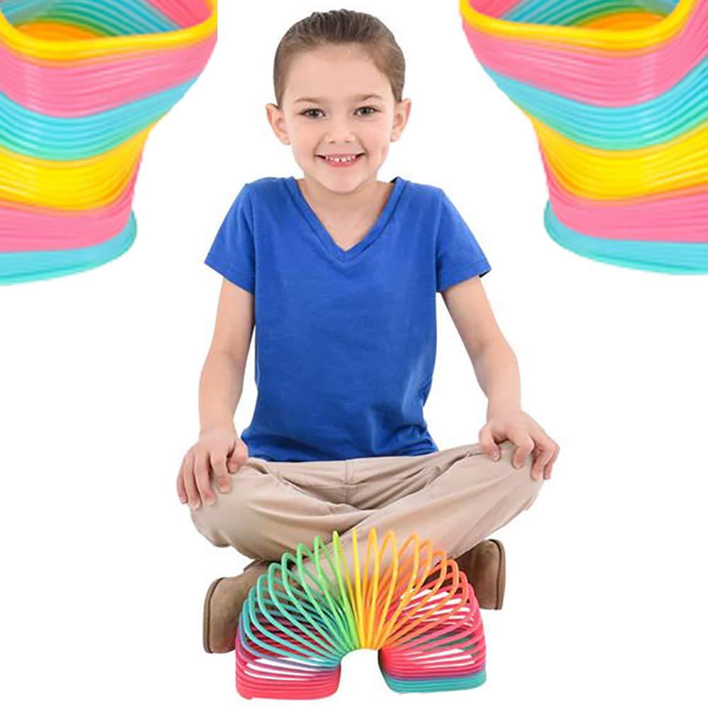 The Dreidel Company Jumbo Square Coil Spring Rainbow, Party Favor For Kids, 4.75' (120Mm) Individually Wrapped (Single)