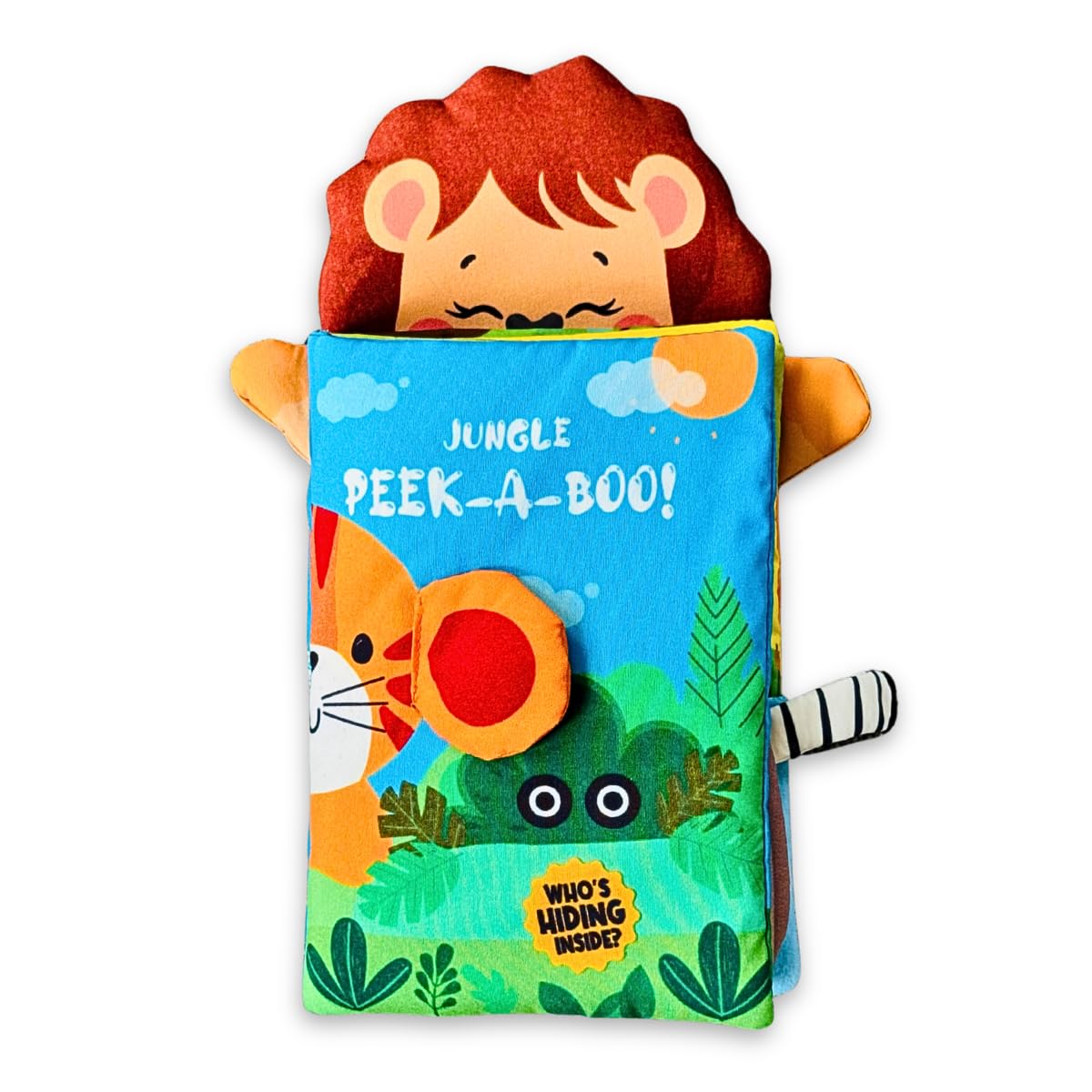 Jungle PeekABoo Cloth Book For Babies 618 Months | Soft Interactive LiftTheFlap Toy | Sensory Crinkle Fabric Book | Early L