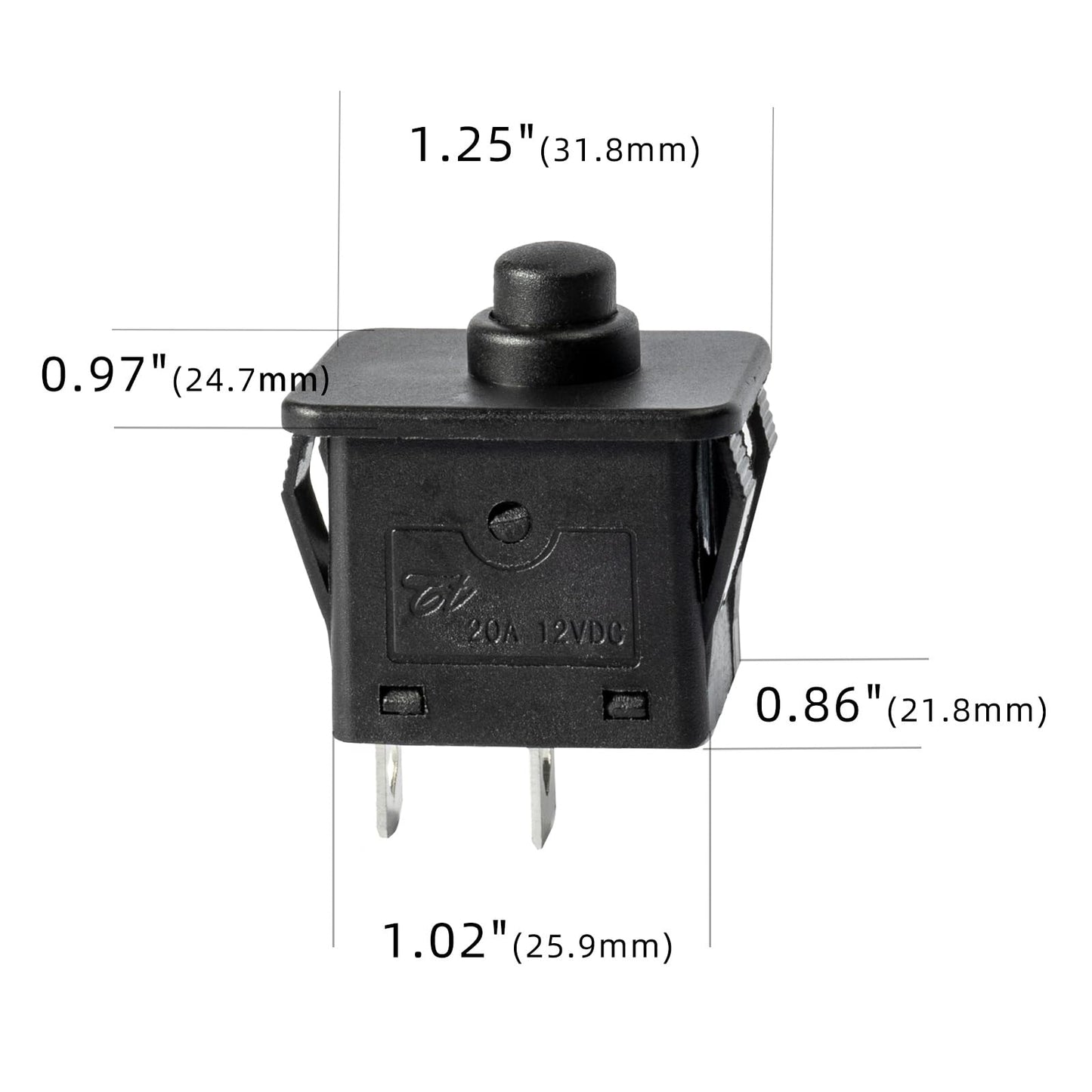 2 Pcs 12Volt 6Volt 2Pin Plunger Type Power Wheel Foot Pedal Switch Accelerator Gas Pedal For Kids Ride On Car, Kids Electric Car