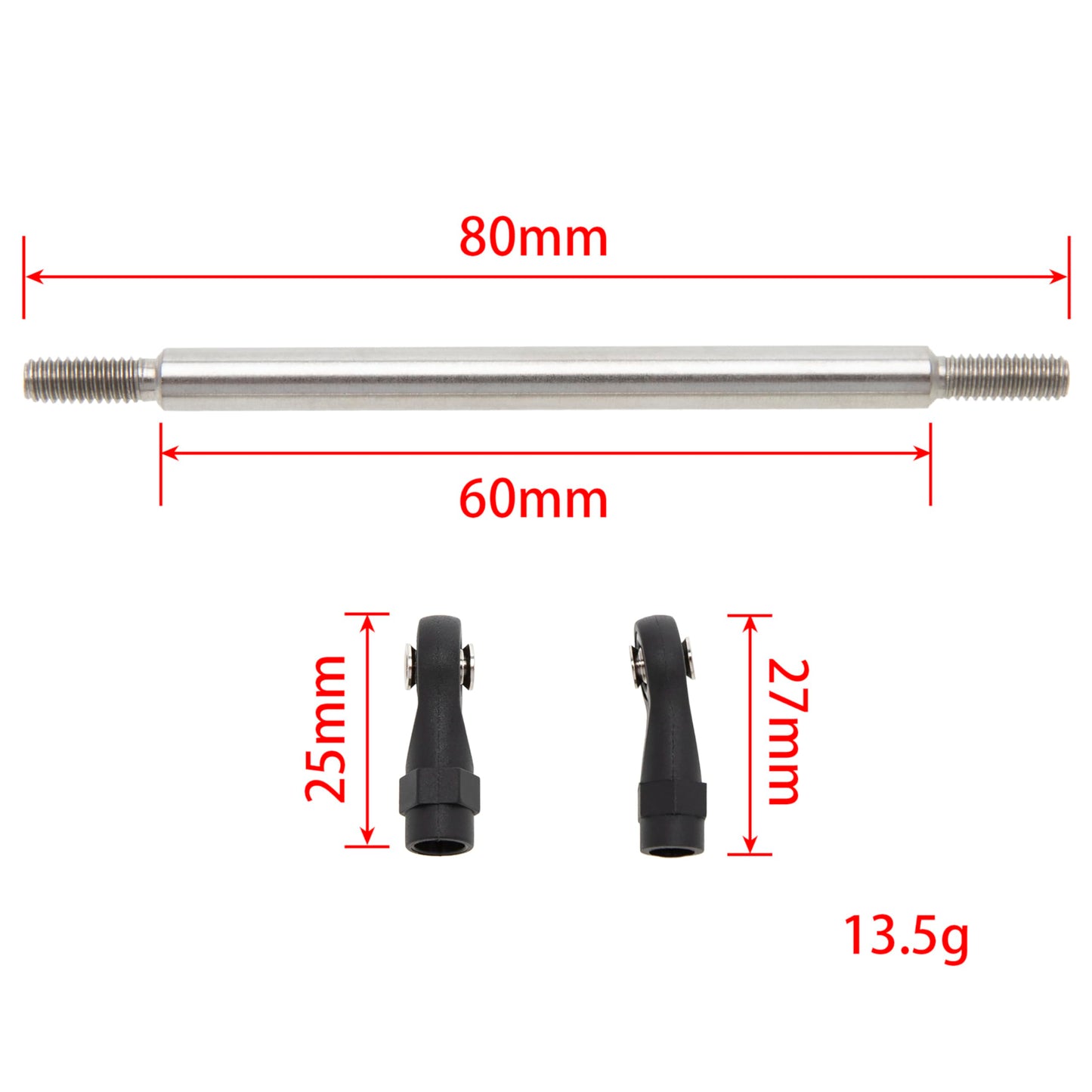 Meus Racing 1/10 Links Steel Chassis Links Kit For Traxxas Trx4 Axial Scx10 Tamiya Cco1 Redcat Gen8 1/10 Rc Crawler (80Mm)