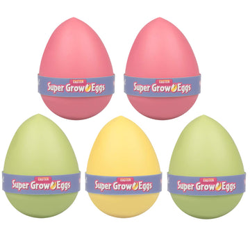 Super Grow Easter Eggs For Kids- 5 Pack- Watch Them Hatch- 3 Different Surprise Animals That Expand 5-6X Size In Water- Bunny, Chick Or Duck- Great For Basket Stuffers, Egg Hunts, And Spring Gifts