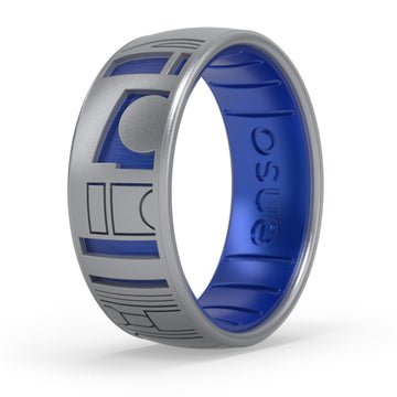 Enso Rings Etched Star Wars Characters - Classic Silicone Ring - R2D2 - Size 7