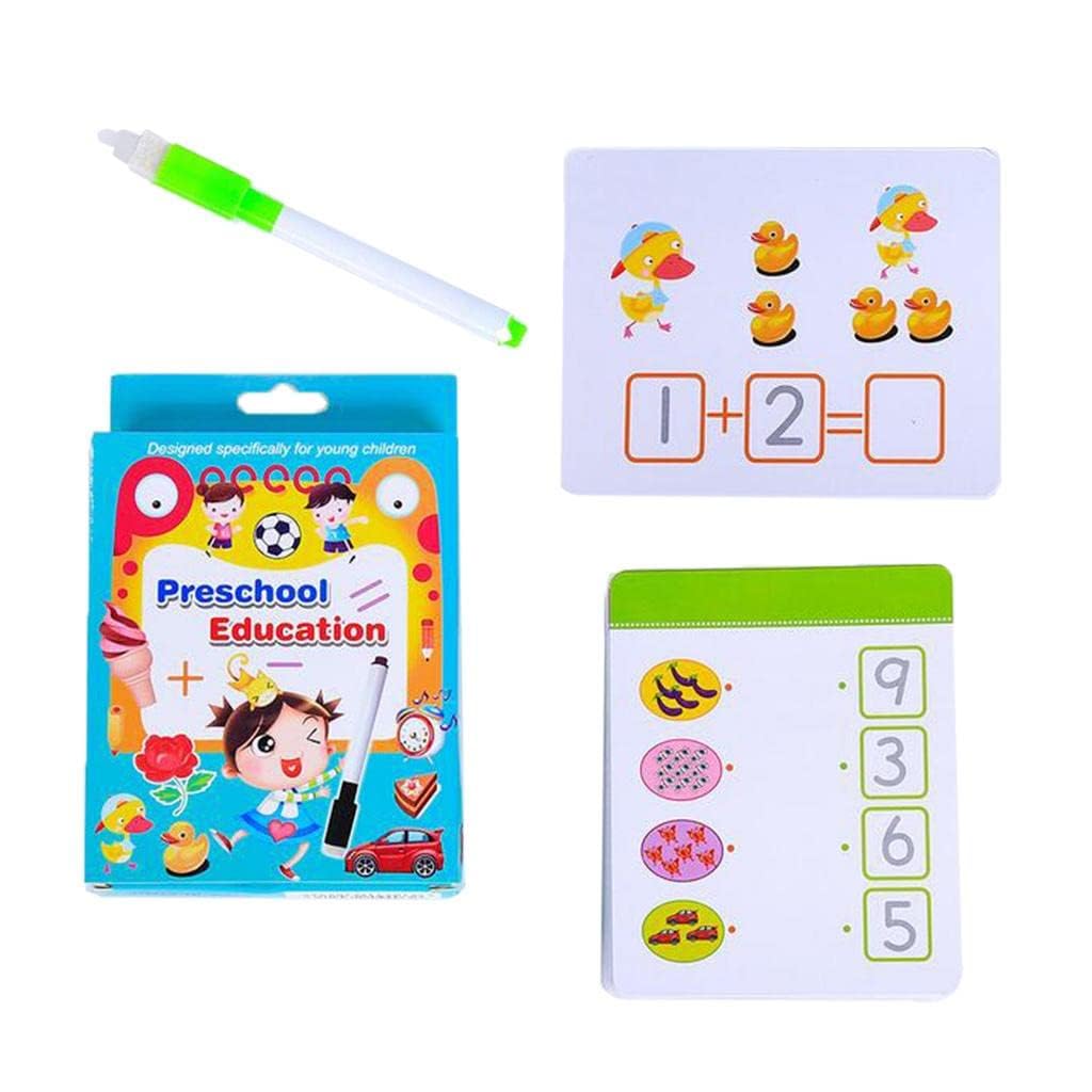 Chocozone 36Pc Preschool Toys Eraseable & Reusable Educational Flashcards Mathematical Flash Cards For Kids 4+ Years