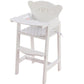 Kidkraft Tiffany Bow Scalloped-Edge Wooden Lil Doll High Chair With Seat Pad - White, Gift For Ages 3+