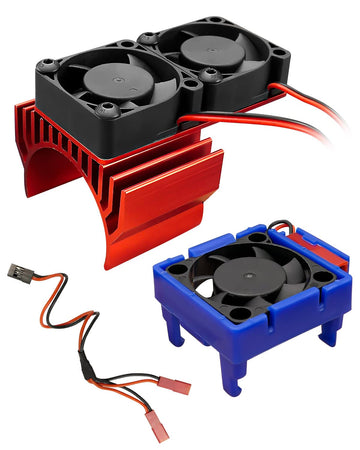 VXL-3s ESC Cooling Fan and Motor Cooling Fan Dual Fan Set Compatible with Traxxas Slash 4x4 Stampede 4x4 Rustler 4x4 Hoss 4  4 V