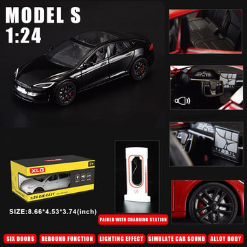 1/24 Model S Toy Cars Alloy Diecast Model Car, Pull Back Model S Model Car with Light, Diecast Model S Car Model Toy Suitable fo