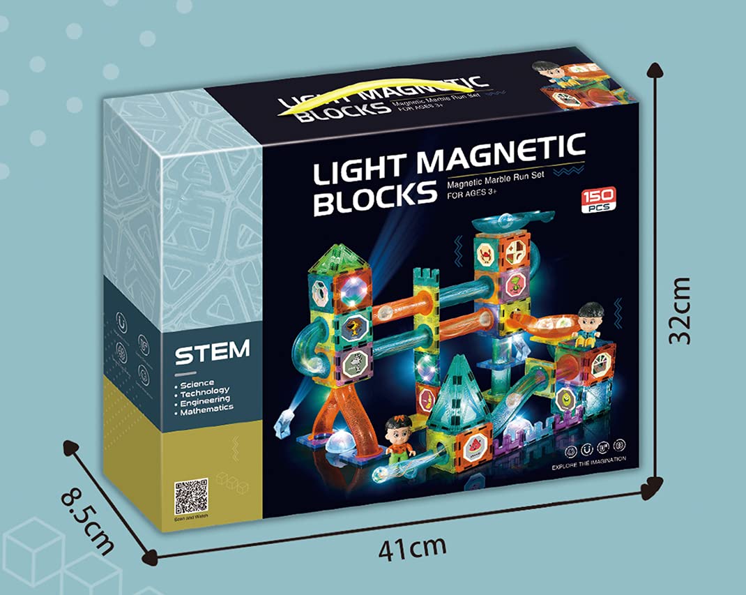 Unique Kids Magnetic Tiles Building Blocks With Marble Run - Engaging Stem/Steam Toys For Kids - Educational And Fun - Perfect C