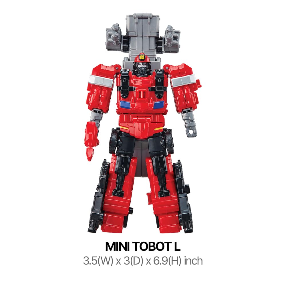 New Tobot, Mini Tobot L, Youngtoys Transforming Collectible Vehicle To Robot, Heroes Animation Character Toys For Kids 3 And Up Transform Toys Cars, Mini Size 7-Inch