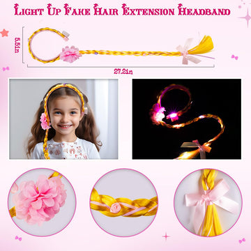 Meland Pink Princess Dress Up For Girls, Dress Up Clothes For Little Girls Pretend Play(Xl,9-10 Years)