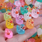 100pcs Luminous Mini Ducks,15 mm Dollhouse D  cor Resin Ducks Glow in The Dark for Aquarium Decor Micro Fairy Garden Landscape H
