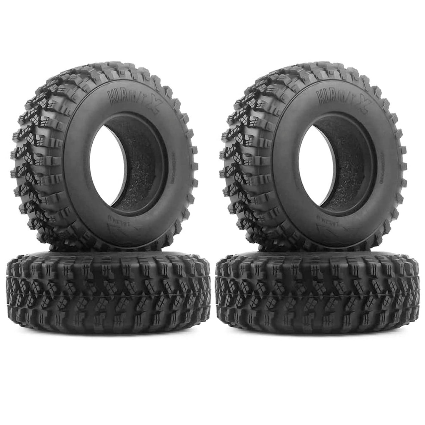 Wonfast 4Pcs Rc Crawler 105Mm Rubber Tires 1.9 Inch Wheels Tyres Set For 1:10 Rc Rock Crawler Car For Axial Scx10 D90 Rc4Wd Tf2