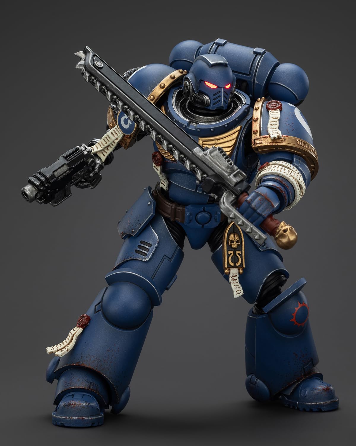 JoyToy Warhammer 40K 1:18 Action Figure  Ultramarines Brother Chairon Collectors Edition  Battlefield Paint  5.03 in High