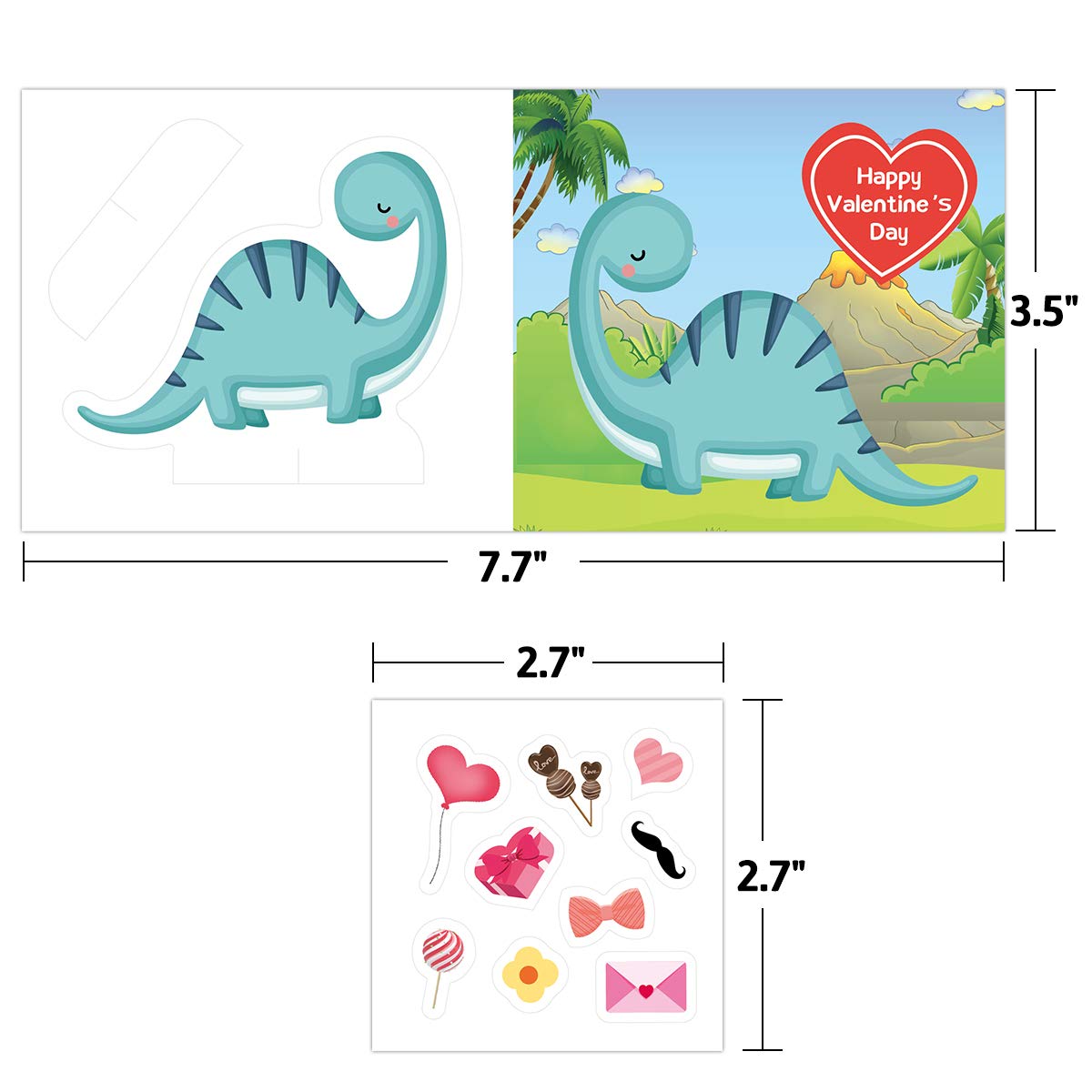 28 Pack Valentines Cards with Stickers and Envelopes for Kids Valentines Day Classroom Exchange Party Favor for Boys Girls