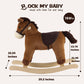 ROCK MY BABY Rocking Horse Toy, Plush Dark Brown, Large Size, Realistic Sound, CPC Certified for Toddlers 18M+