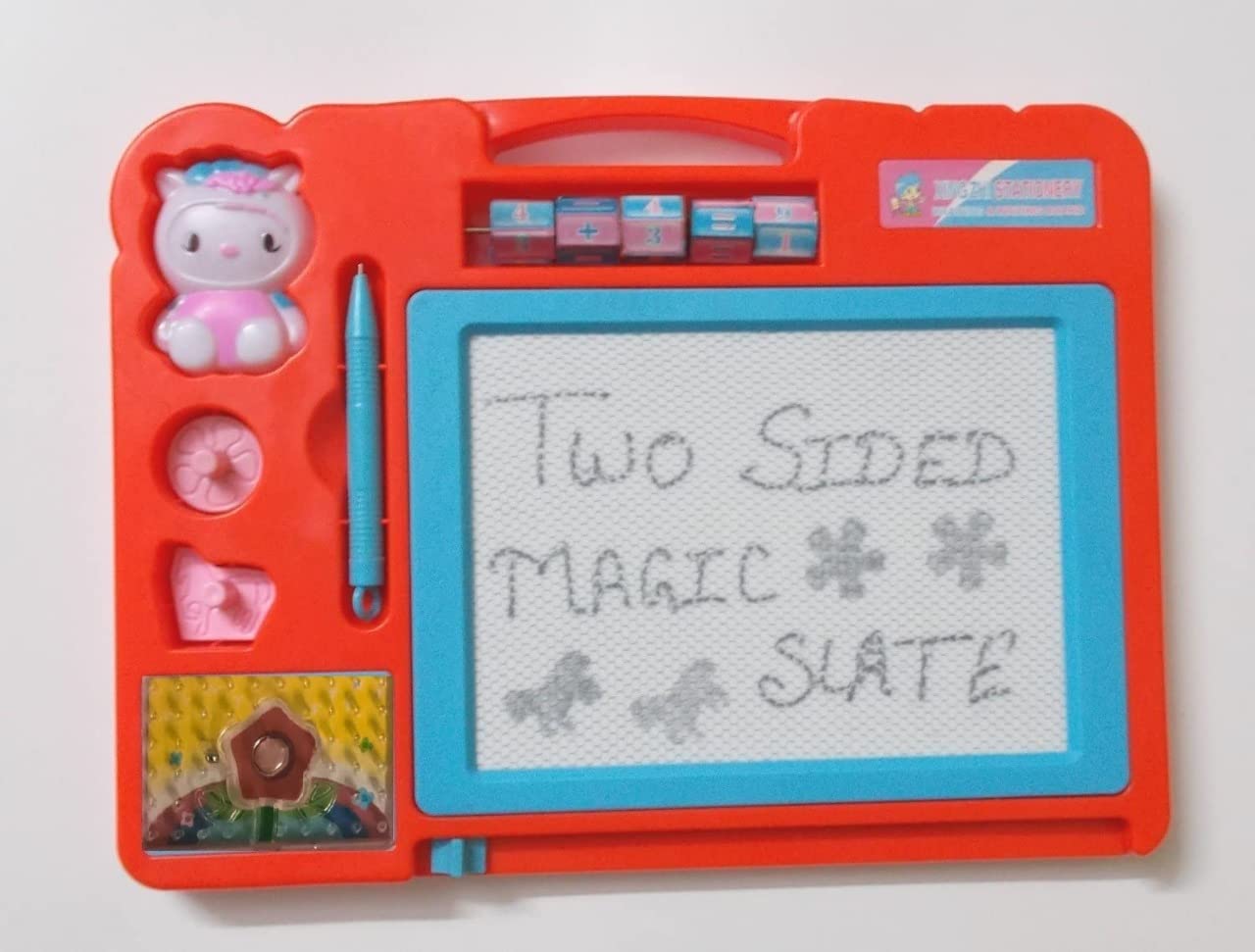 TECHZAGE 2 in 1 Educational Writing and Drawing Magic Slate Pen Doodle Pad Erasable Drawing Learning Gift Toy for Kids Baby and 