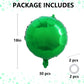 TONIFUL 30Pcs 18 Inch Round Balloons Large Green Round Shape Foil Balloons Big Green Round Helium Mylar Decorations for Birthday