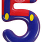 Blue Red 5th Birthday Candle for Boys Girls - Birthday Party Cake Decorations, Number 5 Cake Topper, Cartoon Game Themed Party D