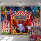 GYA Red Circus Backdrop Amusement Park Tents Stratus Playground Carnival Carousel Kids Boy Girl 1st First one Birthday Party Bac