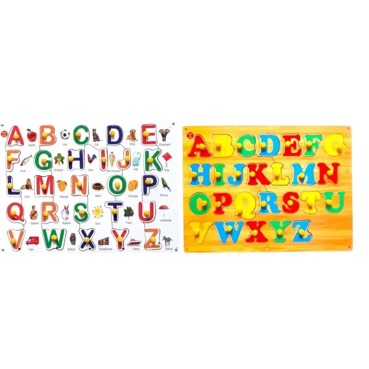 Asiya Enterprises Puzzle Combo of Wooden Capital ABC Picture with Capital ABC Picture for Unisex Kids