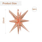 6 Pcs Rose Gold Star Foil Balloons One-Piece 14-Pointed Star Balloons 4D Starburst Cone Mylar Balloons 22Inch Christmas Birthday