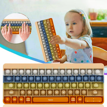 Push Toy Pop Bubble Fidget Sensory Toys Push It Pop Fidget Toys Morandi Keyboard Shape, Pop Silicone Popper Toy Learning Materials Game Gift For Kids (Morandi)