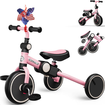 EagleStone Toddler Tricycle for 1-3 Years Old, 4 in 1 Foldable Toddler Bike, Birthday Gifts and Toys for 2,3,4,5 Year Old Boys a