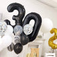 Toniful 40 Inch Large Black Number 25 Balloons Giant Digital 25 Or 52 Helium Balloons, Foil Mylar Big Number Balloons For 25Th O
