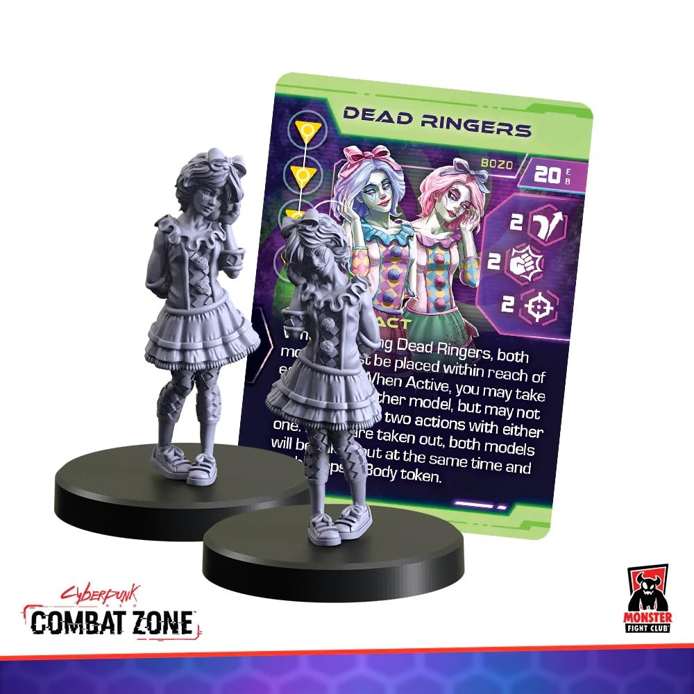 Monster Fight Club Cyberpunk Combat Zone Bozos Starter Gang - 1.5 inches, Multicolor, Model 45004