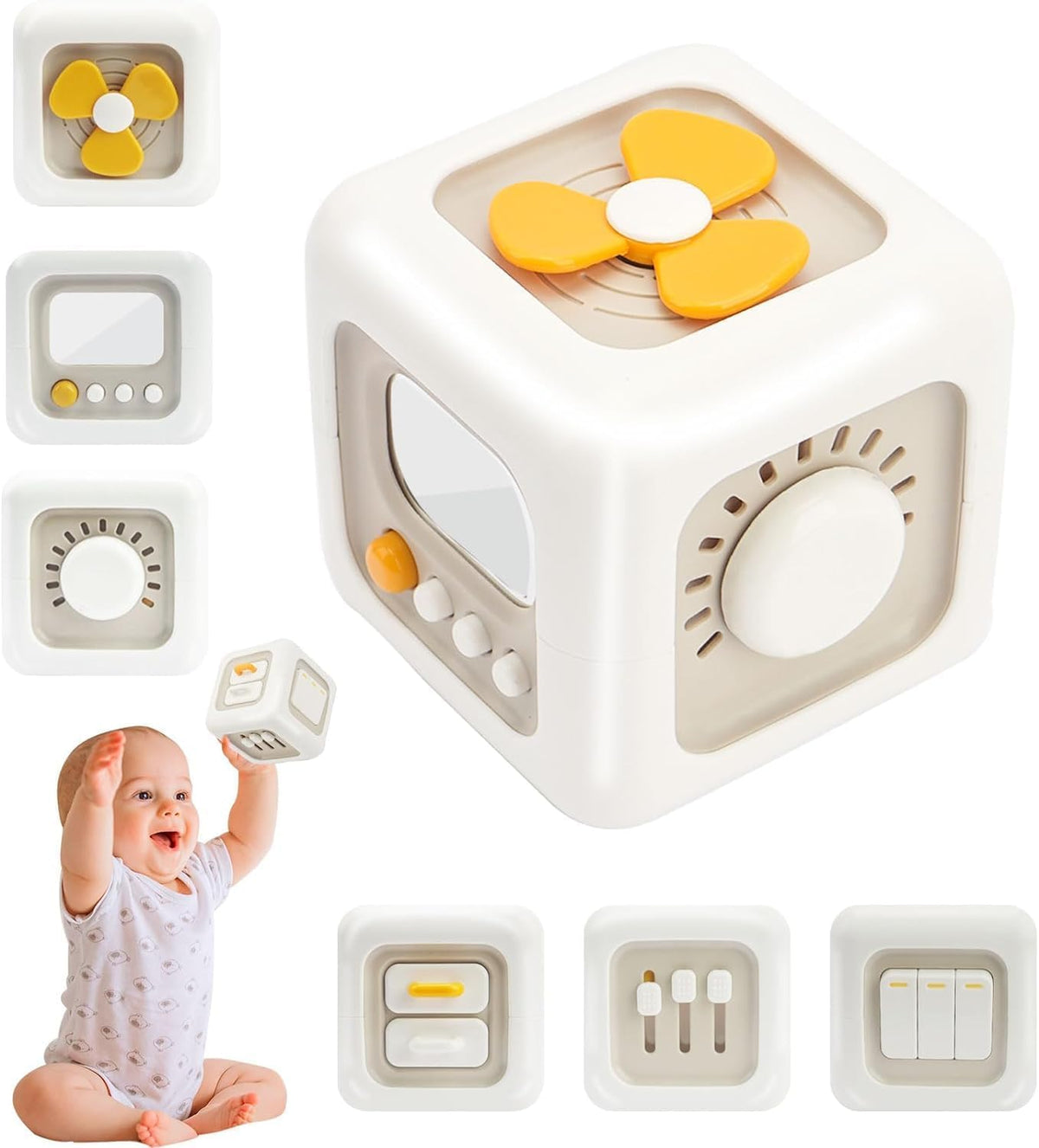 Touchcart 6In1 Montessori Activity Cube For Toddlers 13  Educational Busy Board & Sensory Toy For Fine Motor Skills, Cogniti
