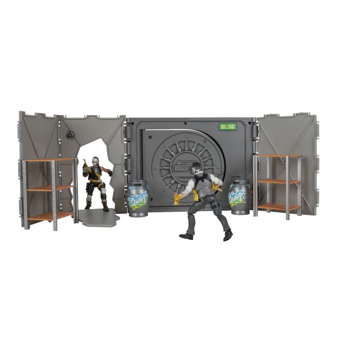 Fortnite FORTNITE The Vault Deluxe Diorama Playset with 2 Articulated Figures, 21 Accessories, 4-inch Size, Multicolor, Model FNT0847
