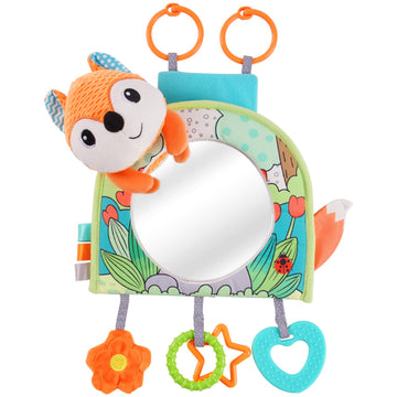 Koty Infant Car Seat Toy - Kick And Play Activity Center With Mirror, Teether And Crinkle Paper, Fun Travel Baby Toy For Rear Ca