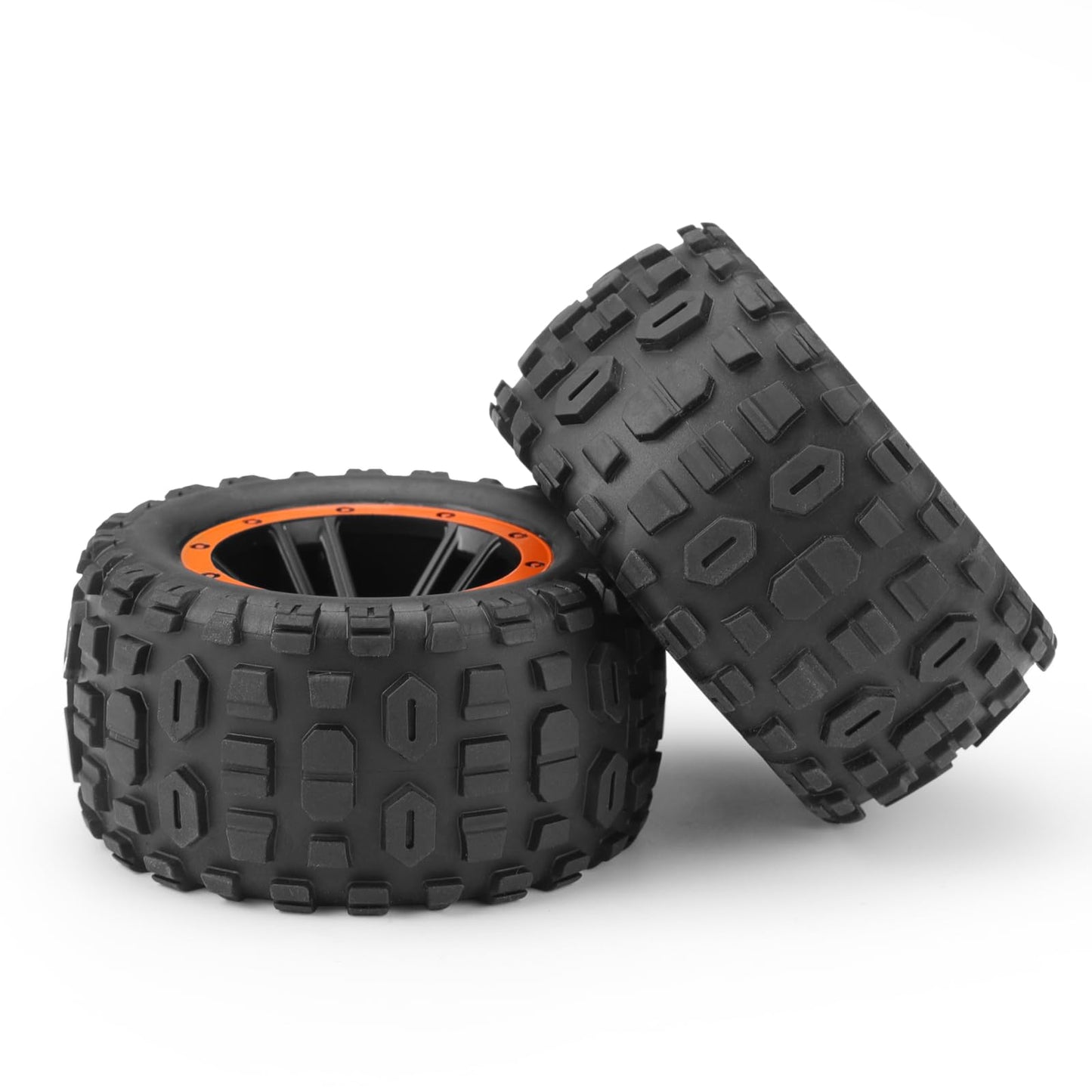 Haiboxing Rc Car Spare Parts Tires,1/16 Remote Control Trucks Replacement Wheels Complete(Front/Rear),High Grip Knobby Tread Tir