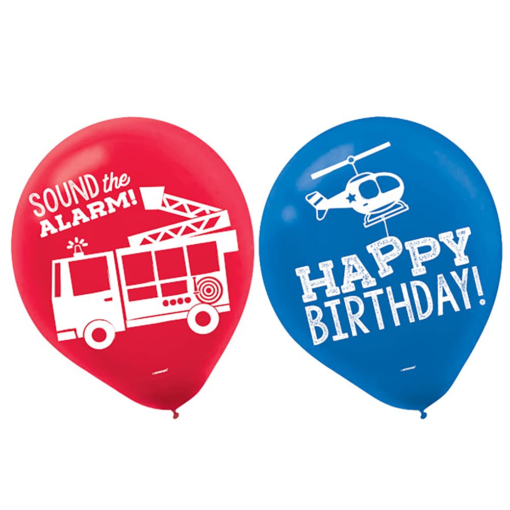 Multicolor First Responders Latex Balloons - 12' (6 Pc) - Perfect For Honoring Emergency Heroes, Parties & Events
