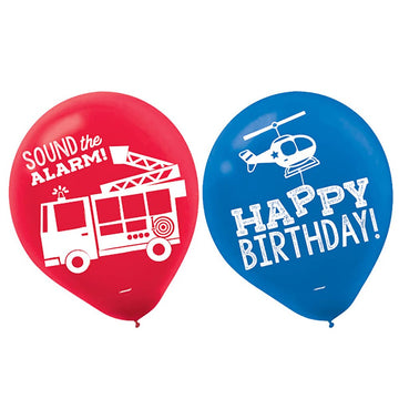 Multicolor First Responders Latex Balloons - 12' (6 Pc) - Perfect For Honoring Emergency Heroes, Parties & Events