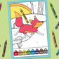 Bendon 32-Page Color by Number Coloring and Activity Book with 8 Crayons 49931
