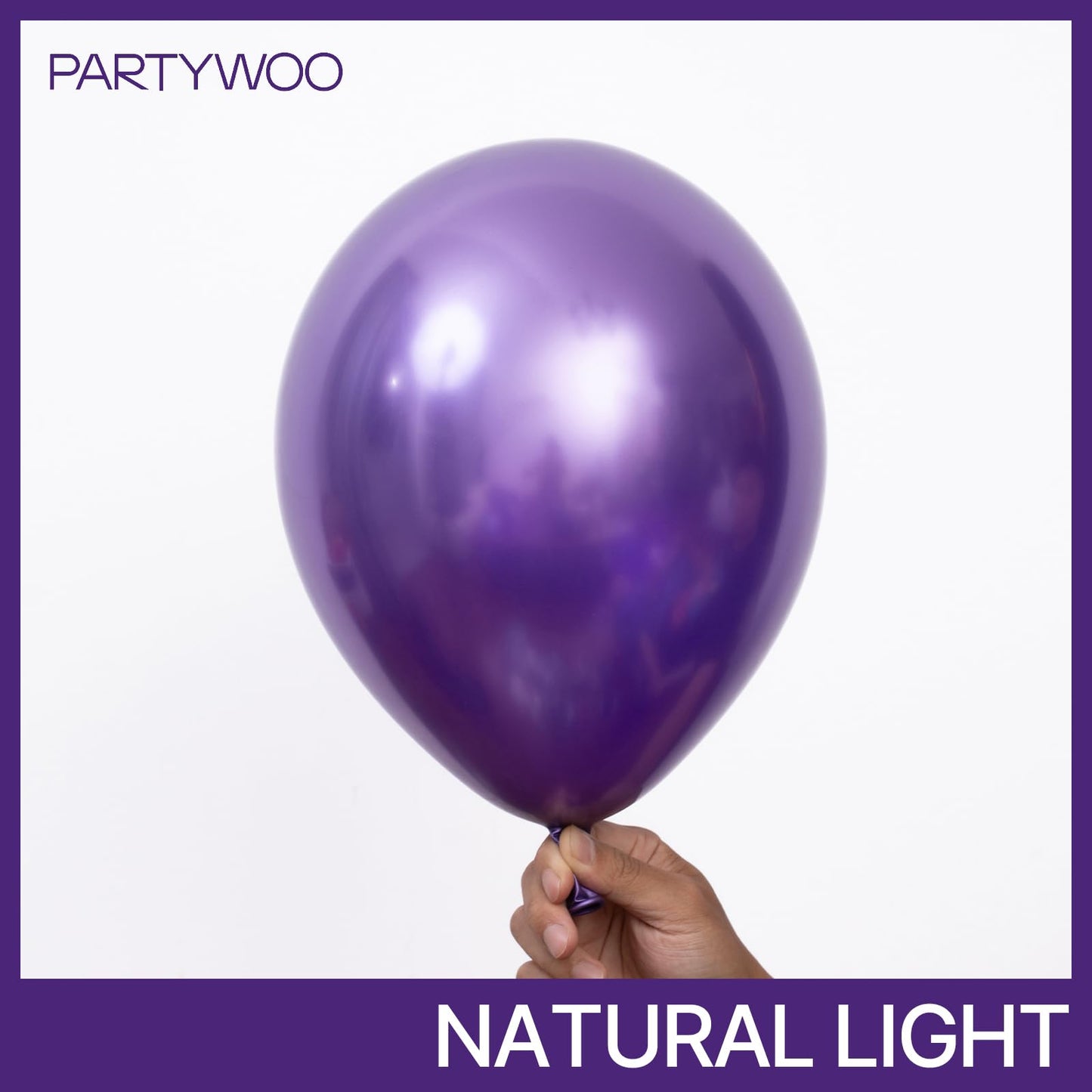 PartyWoo Metallic Purple Balloons Pack - 85 pcs, 5"-18" Sizes, Rubber, Perfect for Decorations, Purple-G105