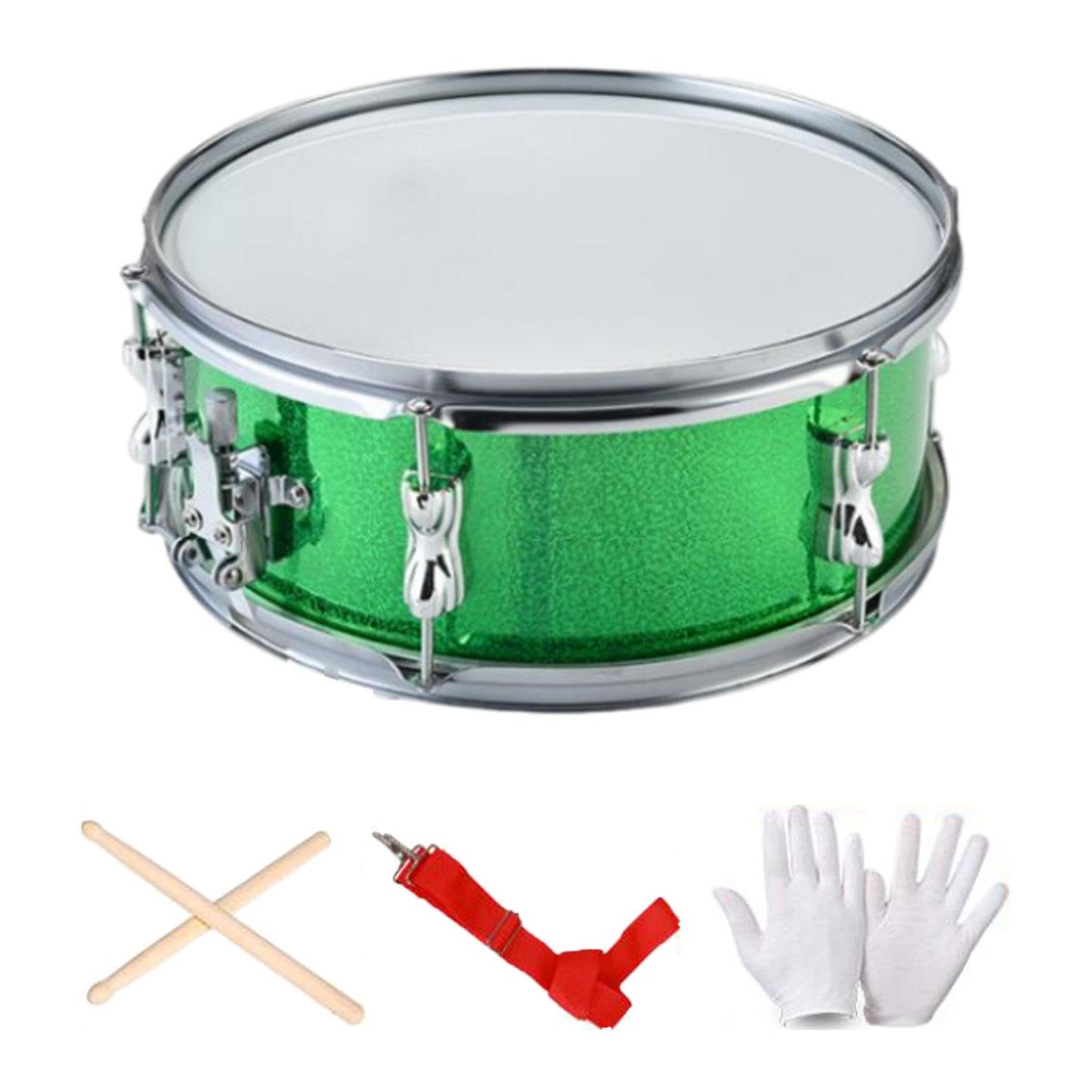13Inch Snare Drum Music Learning Percussion Instrument For Adults Kids Green Adjust Spring