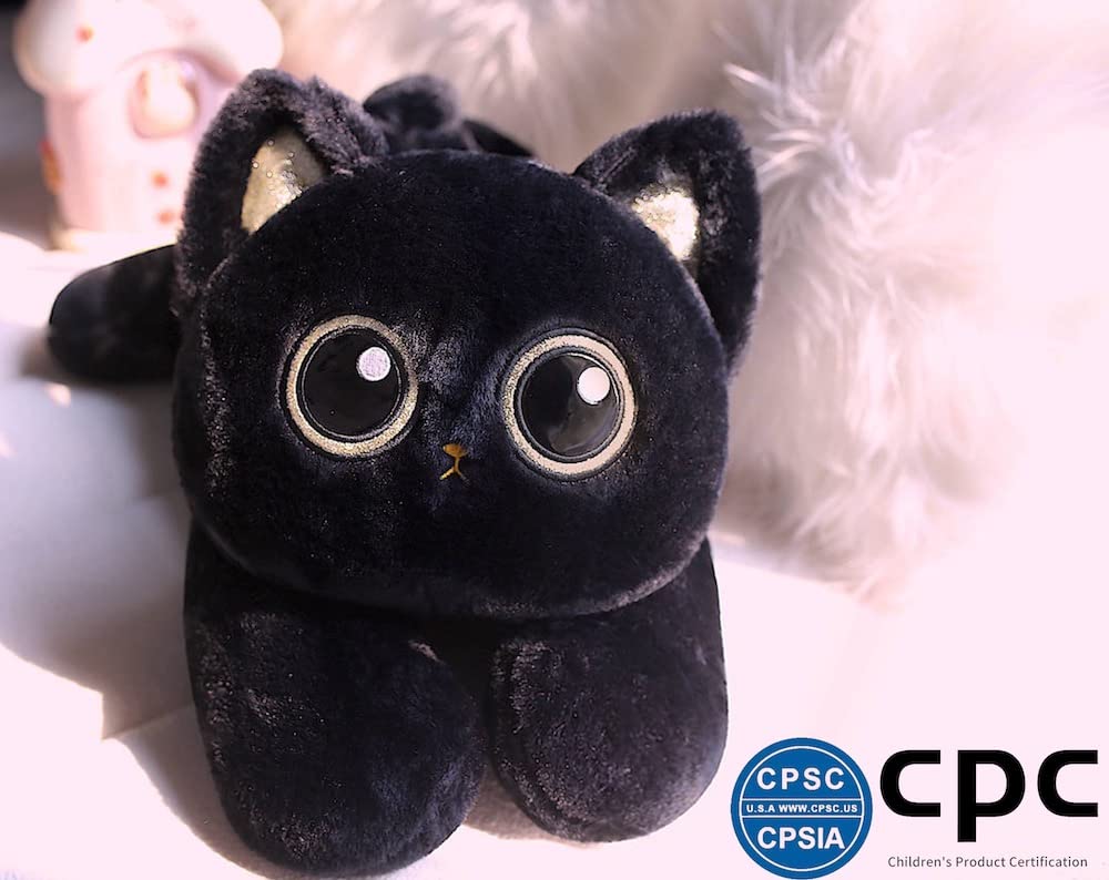 Uoozii 21''  4 Pounds Black Cat Weighted Stuffed Animals - Cute Weighted Plush Toy Comfort Big Weighted Throw Pillow Gifts For K