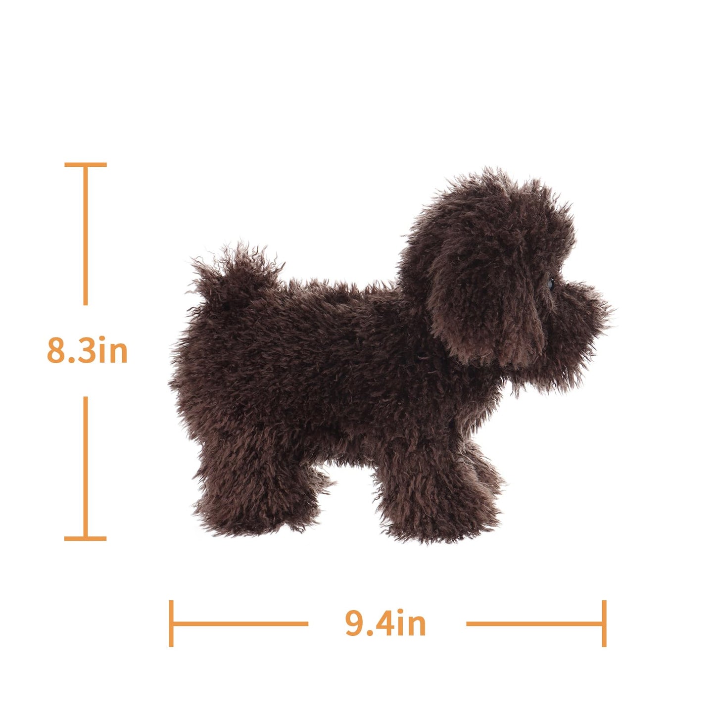 Apricot Lamb Toys Plush Dark Coffee Poodle Dog Puppy Stuffed Animal Soft Cuddly Perfect For Child 8.3 Inches