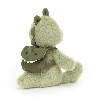 Jellycat Backpack Dino Stuffed Animal, 8.5 Inches | Dinosaur Plush Toy | Classic Children'S Gift