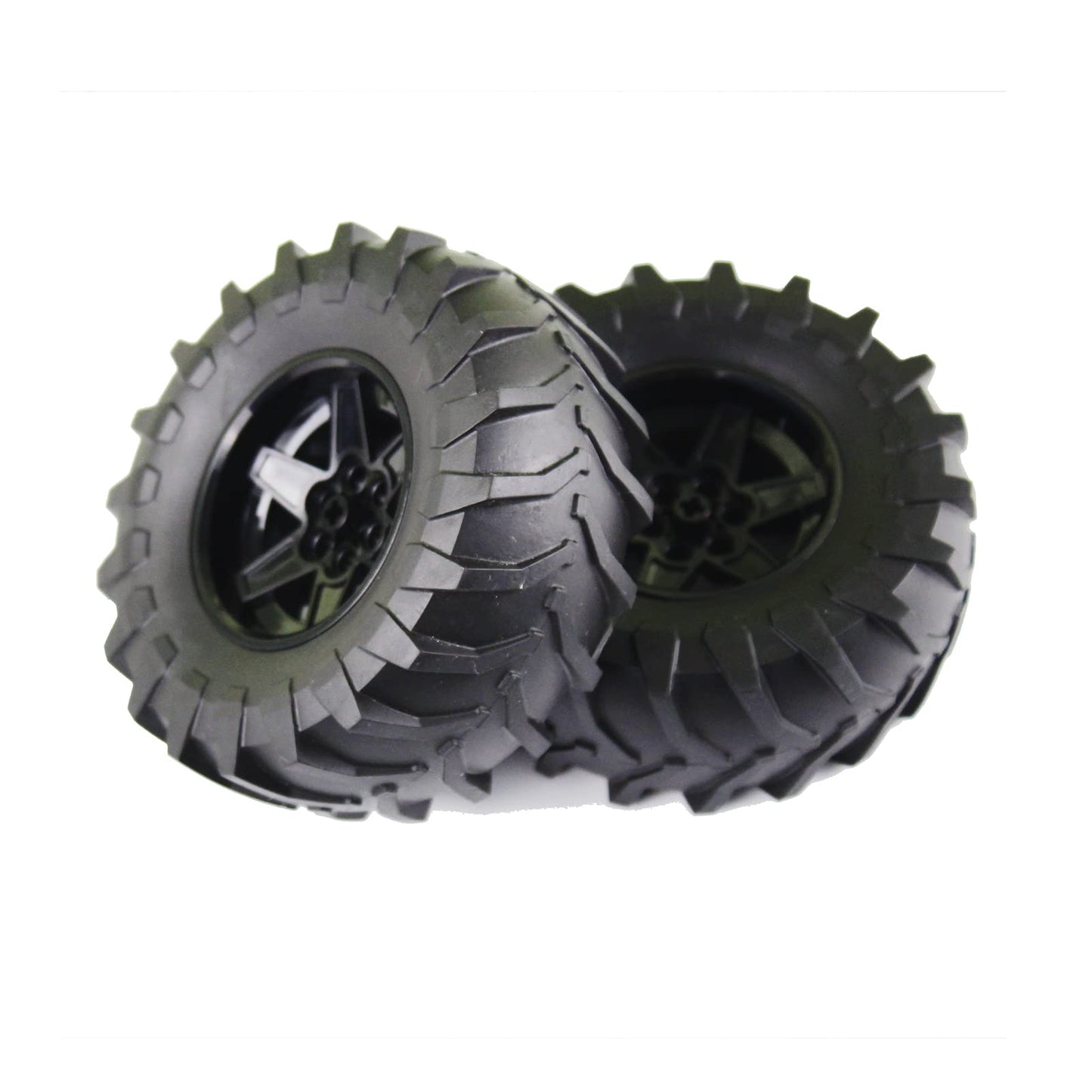 Building Blocks Technical Parts 2Pcs Tyre Tractor Dia. 107X44 & Rim Dia 56 X 34 Compatible With Major Brand For Kids Boys Toy