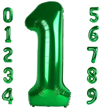 Number Balloon Dark Green 1 Balloon 40 Inch, Wild One Giant Balloons, Baby Girl Boy 1St Birthday Decorations, 1 10 11 16 18 21 B