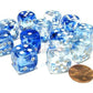 Chessex Dice D6 Sets: Nebula Dark Blue with White - 16Mm Six Sided Die (12) Block of Dice