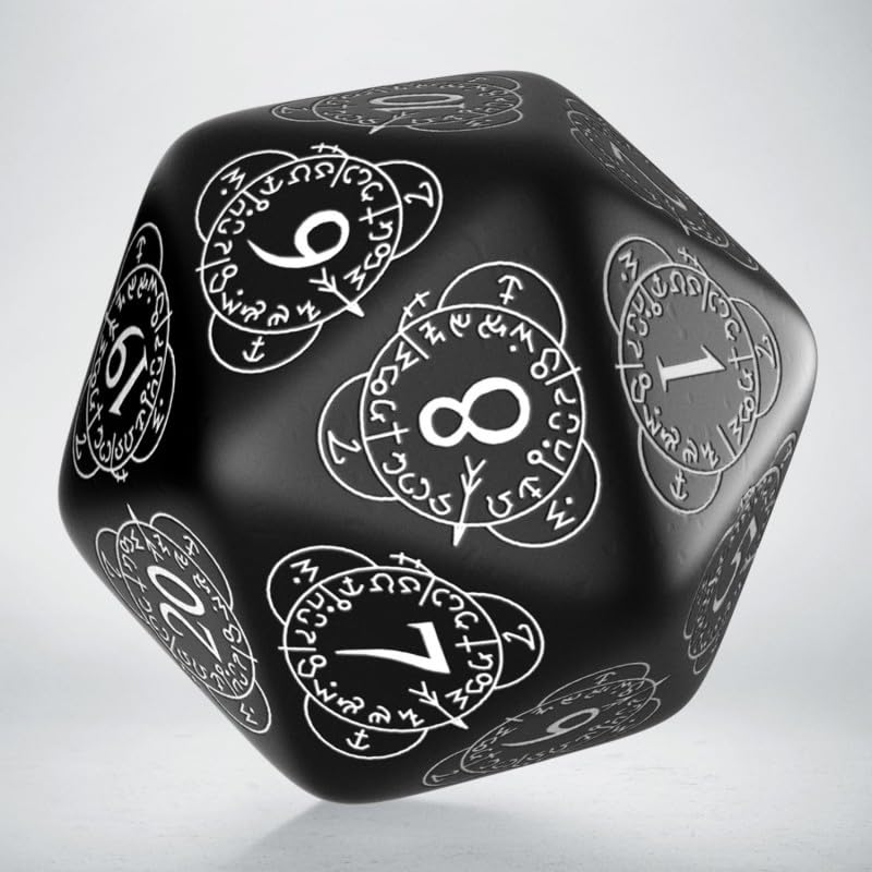 Q-Workshop D20 Level Counter Black & White Die