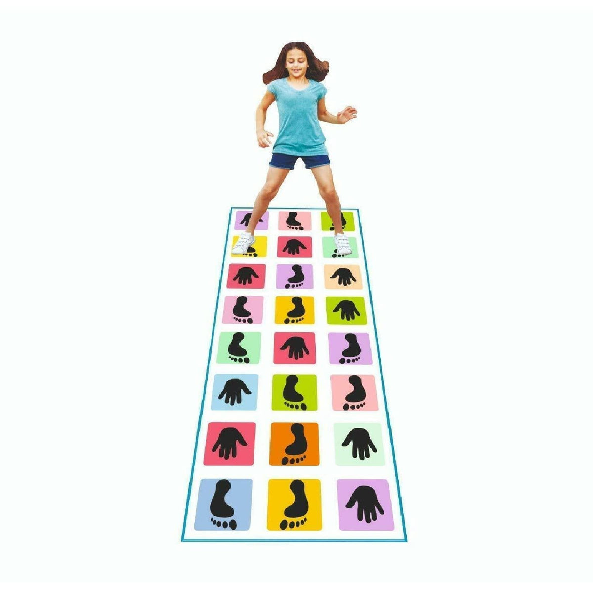MUREN Jumbo Play Mat 40 x 110 Hopscotch Unique Balancing Count & Jump Hand Feet Twister Game for Family & Kids 3 Yrs to Above 